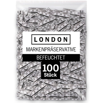 London Q600 Moist Condoms – Sensi-fit fit for a secure fit &amp; lubricated with silicone gel – 100-count bulk pack (1 x 100 pieces)