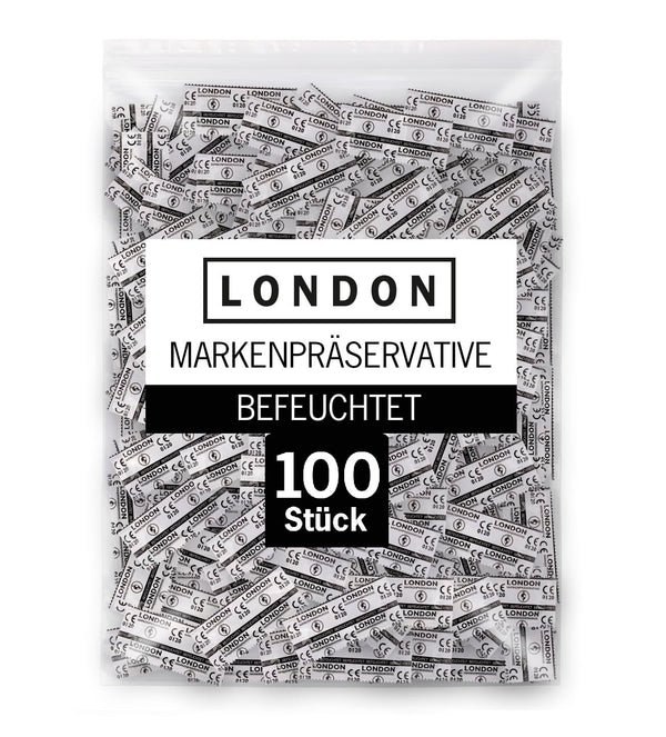 London Q600 Moist Condoms – Sensi-fit fit for a secure fit &amp; lubricated with silicone gel – 100-count bulk pack (1 x 100 pieces)