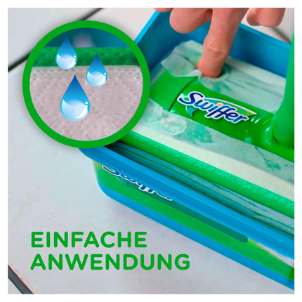 Swiffer Floor Mop with 102 Dry Floor Cloths Picks Up Dirt and Locks It in (+3 Wet Floor Cloths as Sample Pack)