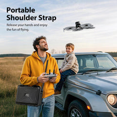Portable Waterproof Hard Case for DJI Flip Fly More Combo, can hold 7 batteries, RC2/RC-N3 remote control, charging station, 65W charger, FLip drone and other accessories
