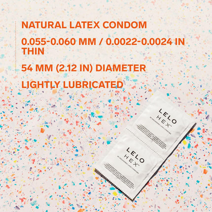 LELO HEX Original Ultra-Thin Condoms with Extra Strength, Male Condoms, 54 mm in Diameter (36-Pack)