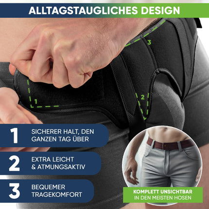 aHeal Inguinal Hernia Men's Medical Support Belt - Inguinal Hernia Belt for Men, Soft Elastic Hernia Band, Pain Relief Inguinal Hernia Belt &amp; Hernia Belt - Size 3 Black