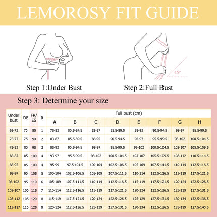 Lemorosy Women's Front Closure Plus Size Full Cup Back Support Bra (Black, 80B)