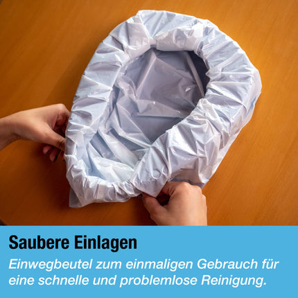 Tilcare Toilet Liners with Super Absorbent Liners 50 Pack - For Bedpans, Portable Toilets and Commode Chairs - Bucket Liners for Hospital &amp; Home - Absorbs up to 1000ml