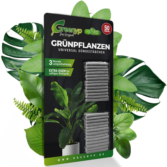 Greenyp 50x universal fertilizer green plants fertilizer sticks for all green plants, houseplants and balcony plants I long-term fertilizer NPK fertilizer with extra iron and 3 months fertilizing power