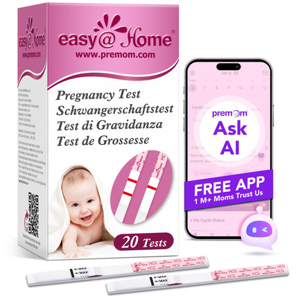 Easy@Home 20 x Pregnancy Test Early Test 10 miu/ml - Sensitive and Fast Test - Early Pregnancy Test Ultra Early Pregnancy Test Strips (20 HCG Tests)
