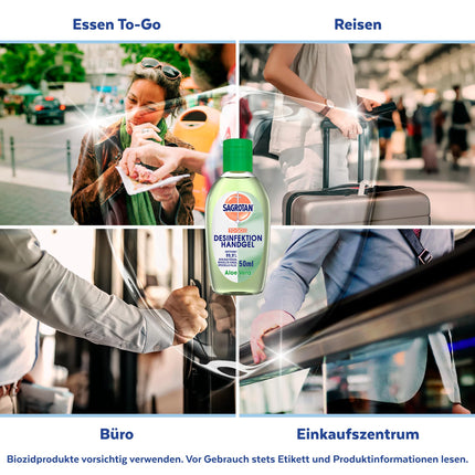 Sagrotan Hand Disinfectant Gel with Aloe Vera – Hand disinfectant in a practical travel size – 1 x 50 ml