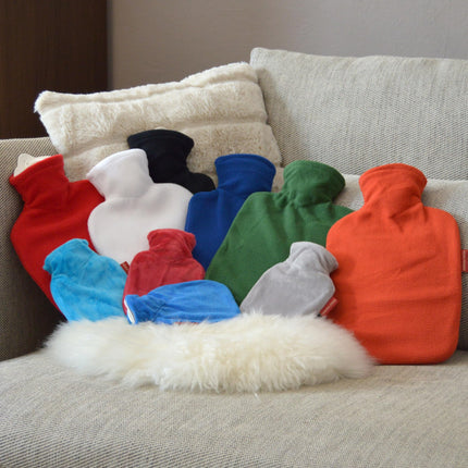 Hugo Frosch mini hot water bottle 0.2 l with velour cover grey