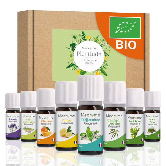 ESSENTIAL OILS SET ORGANIC-Certified Fragrance Oil Pure 100% Natural, Aroma Diffuser Ravintsara Lavendin Peppermint Oil Lemon Eucalyptus Oil Sweet Orange Oil Aromatherapy Gift Idea Massage Oils Gift Set