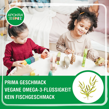 Omega 3 Vegan – No Fish Flavor – Vegan Omega 3 Oil for Infants, Toddlers, and Children – Sustainable Algae Oil, Alternative to Fish Oil – 50 ml | APOKRA Kids Vegan Omega 3 Algae Oil