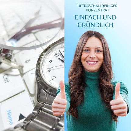 PURIVITA® Ultrasonic Cleaner Concentrate [500ML] - Cleaning agent for ultrasonic devices - Cleaning fluid for ultrasonic cleaners - Ultrasonic cleaning for glasses, jewelry, teeth &amp; coins