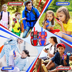 Joellfuner Walkie Talkie Children, Spider Toy Gift Walkie Talkies for Children from 3 4 5 6 7 8 9 10 Years Boy, 2 Radios to 300 m Range Children's Toy Walkie Talkie Outdoor Games
