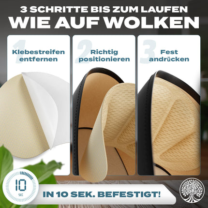 EDELFELD Invisible Heel Pads Against Slipping &amp; Blisters [3 Pairs] -DERMATEST VERY GOOD- Breathable Memory Foam Heel Protector - Shoe Insoles for Shoes That Are Too Big - Skin-Friendly Heel Cushions