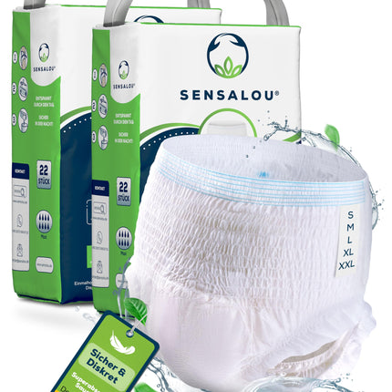 Sensalou Diaper Pants for Adults Size XXL (44 pcs) - Strong for severe incontinence for women and men seniors