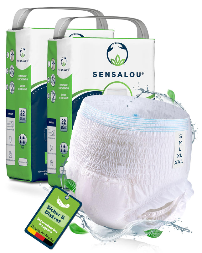Sensalou Diaper Pants for Adults Size XXL (44 pcs) - Strong for severe incontinence for women and men seniors