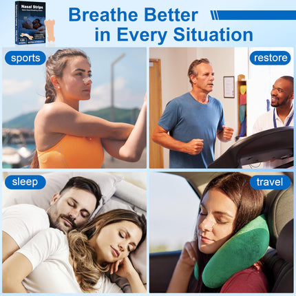 Snore Stopper Nasal Strips Snoring - 120 Nasal Strips Breathe Better Nose Strips, Nose Strips Anti-Snoring for Sleeping and Sports