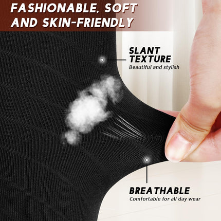 Ailaka Compression Socks for Men and Women, 20-30 mmHg Medical Knee High Socks, Open Toe Socks for Varicose Veins, Edema, Recovery, Pregnant Women, Nurse
