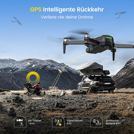 DEERC EIS 4K Camera Drone with 2-Axis Gimbal for Adults, D65 RC Drones Under 249g, GPS Follow Me, 26 Min. Long Flight Time, 5G Image Transmission, Smart Return, Professional Complete Set for Beginners, C0
