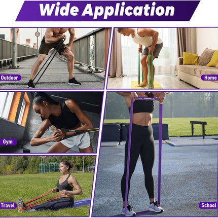 TOMSHOO Resistance Bands Set, Resistance Bands Fitness Bands Pull-Up Band Training Band with Door Anchor, Storage Bag, Multiple Resistance Levels, for Strength Training, Stretching