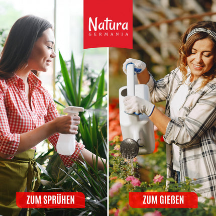 Natura Germania® Neem oil 1000ml with soap nut extract with spray bottle and measuring cup - Makes 100 liters of ready-to-spray solution - Neem spray for natural plant care for houseplants/garden plants