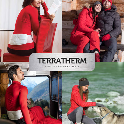 Terratherm Heat Belt - 12h of soothing deep heat, heat patches, heat pads for the back, back warmer - kidney warmer air-activated - sizes S-XL, 8 pieces