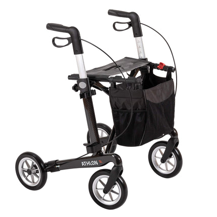 Rehasense Rollator Athlon SL made of carbon, lightweight &amp; foldable | Walker for home/street | Lightweight rollator, height adjustable | For people with a height of 150 – 200 cm, size L