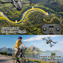 Mingfuxin Drone with Camera for Beginners, FPV Foldable RC Drone Quadcopter for Kids and Adults with Obstacle Avoidance Function, Brushless Motor, One-Button Start/Off, 360° Flips