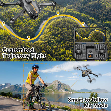 Mingfuxin Drone with Camera for Beginners, FPV Foldable RC Drone Quadcopter for Kids and Adults with Obstacle Avoidance Function, Brushless Motor, One-Button Start/Off, 360° Flips