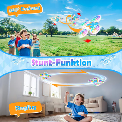 Zookao Mini Drone for Kids Toys from 6+ Years, Christmas Birthday Gifts for Children Remote Controlled RC Airplane Mini Drone for Children and Beginners Quadrocopter with LED Lights