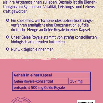 Hoyer Royal Jelly FORTE Capsules 30 Capsules, 1 Pack (1 x 12.2 g) - Organic