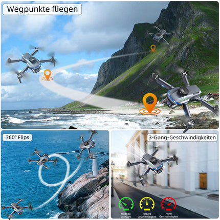 Drone with 4K Camera, Foldable with Remote Control Quadcopter, Indoor Obstacle Avoidance, Optical Flow Positioning, Gesture Photography, 360° Flip, Two Batteries, Toy Gift for Kids