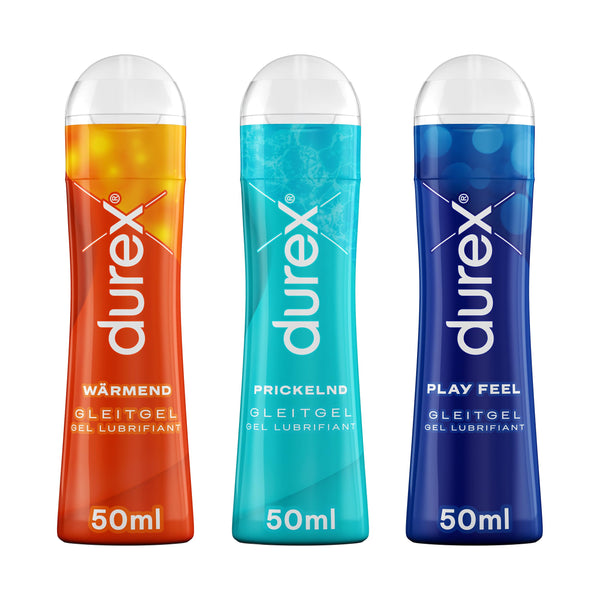 Durex Play Lubricant Versatile Mix Pack for Women &amp; Men - Set with water-based lubricant for sex &amp; condom-compatible (3 x 50 ml)
