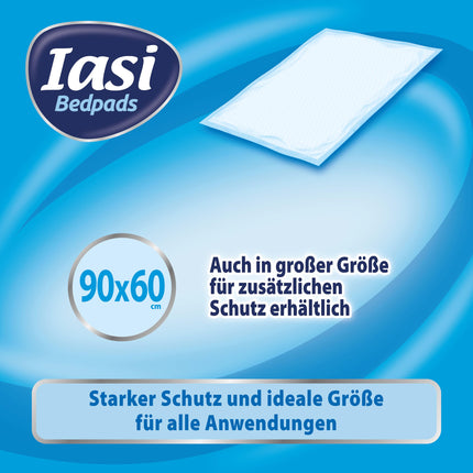 IASI Bedpad, Disposable Bed Crossbar 60x90, Maxi Plus Absorbency, Odor Control Technology, Unscented, 15 Pack