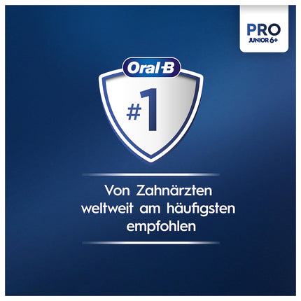 Oral-B Pro Junior Electric Toothbrush for children ages 6 and up, pressure sensor, 3 brushing modes including sensitive for dental care, soft bristles &amp; timer, designed by Braun, green