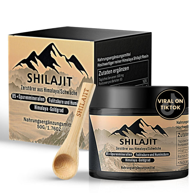 Pure Himalaya Shilajit Original Resin - 50g Gold Quality 100% Pure, 3 Month Supply, Rich in 85 Minerals, Fulvic and Humic Acid, Strengthens the Immune System and Vitality, for Men and Women