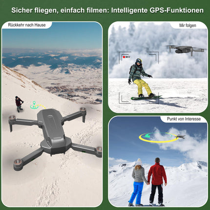 Wipkviey B12 Drone with 4k Camera, GPS Drone with One-Click Return, FPV RC Quadcopter for Beginners, Brushless Motor, Low Battery Return, 50 Min Flight Time with 2 Batteries, Under 249g, C0
