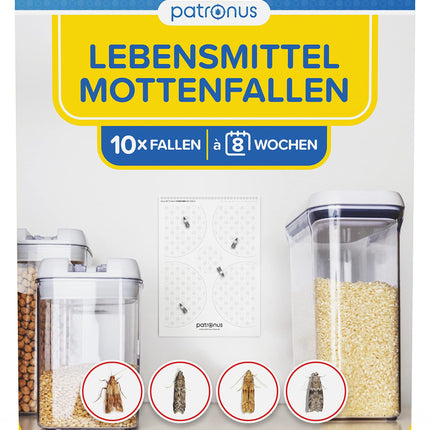 Food moth trap [10 value pack] - Moth trap against food moths with maximum attractant effect - Pheromone trap with high-performance glue for infestation detection