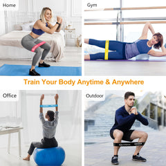 Gritin Fitness Bands [Set of 5] Resistance Bands with 5 Levels, 100% Latex Fitness Band Resistance with German Exercise Instructions &amp; Carrying Bag, Exercise Band for Muscle Building, Yoga, Pilates