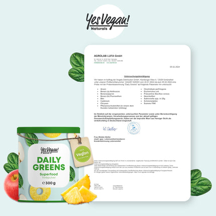 Daily Greens Superfood Powder (300 grams) Alternative to Athletic Greens | Vitamins, minerals, vegan protein and fiber | Smoothie