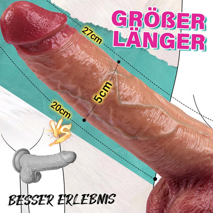 Realistic Vibrator Dildo for Women Large Anal Silicone XXL Dildo with 10 Vibration Modes and 7 Thrusting Functions G-Spot Vibrators with Strong Suction Cup 27cm Sex Toy for Women and Men