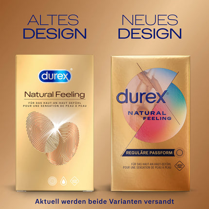 [NEW] Durex Natural Feeling Condoms – Latex-free condoms made from Real Feel material and with an anatomical Easy-On shape – 8-pack (1 x 8 pieces)