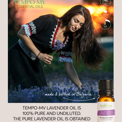 Organic Lavender Oil - 100% pure and natural, undiluted, therapeutic-grade. Lavender essential oil - Lavandula Angustifolia - for aromatherapy - diffusers and body care - Lavender Oil (10 ml.)