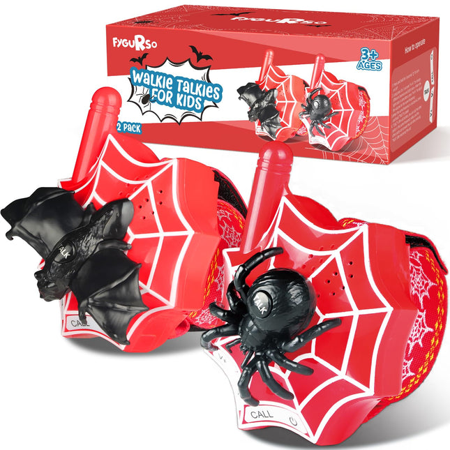 Fygurso Walkie Talkie Kids, Walkie Talkies with Spider Bat for 3 4 5 6 7 8 9 10 Year Old Boys Girls Children Gift Toy, 1 km Talking Range for Outdoor Games, Camping, Hiking