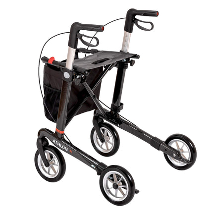 Rehasense Rollator Athlon SL made of carbon, lightweight &amp; foldable | Walker for home/street | Lightweight rollator, height adjustable | For people with a height of 150 – 200 cm, size L