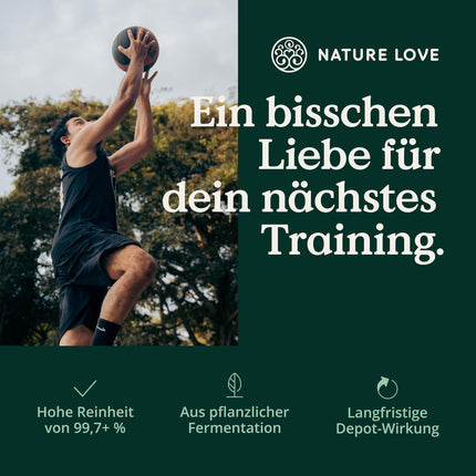 NATURE LOVE® L-Arginine Base with Citrulline - 365 Capsules - High-quality plant-based arginine in BASE form with 99.7+% purity - High-dose, vegan, produced in Germany