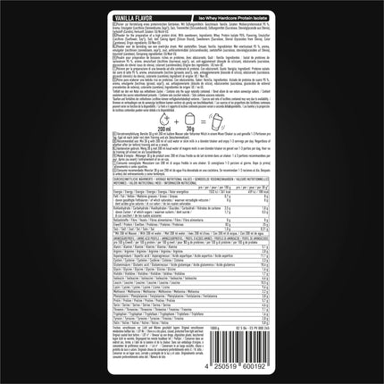 ESN IsoWhey Hardcore Protein Powder, Vanilla (Classic), 1 kg, up to 26 g protein per serving, made in Germany
