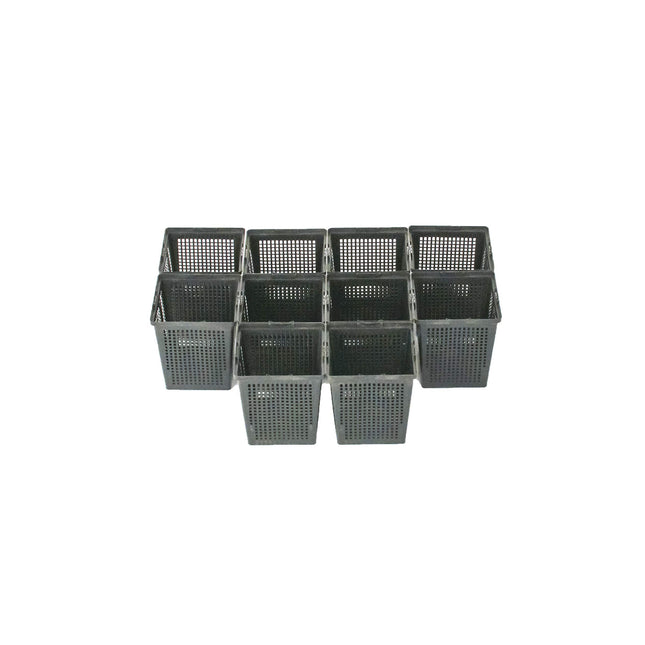 Inter Flowers GmbH Inter Flower -10 plant baskets, aquatic plant basket, 11 x 11 cm, for garden ponds, suitable for pond plants such as water lilies, plastic, pond plant basket, garden pond