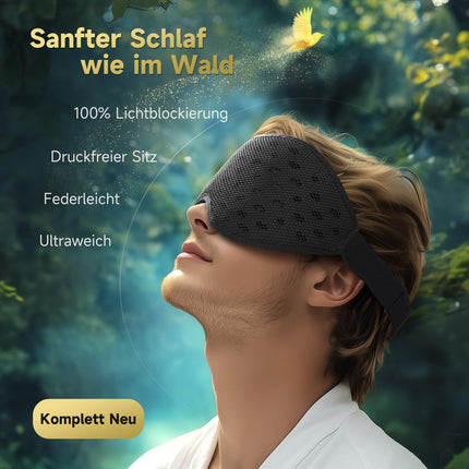 Umisleep Breathable 3D Sleep Mask for Side Sleepers, Comfortable, Lightweight Sleeping Eye Mask for Men and Women, with Storage Bag &amp; Earplugs for Airplane, Travel, Office, Black
