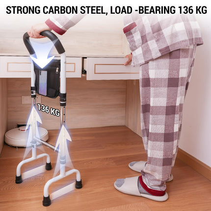 Standing aid for older adults, walking aid for seniors, standing aid for bed, standing aid for toilet, standing aid for sofa for seniors, height adjustable, standing aids with motion light, load capacity 136 kg