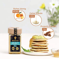 Bee&amp;You Royal Jelly &amp; Propolis in Honey for Children, 100% natural, no additives, raw honey, fair trade, natural &amp; controlled ingredients, 33 awards, 12 certificates